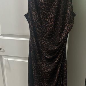 Roots Brown & Black Leopard Midi Dress